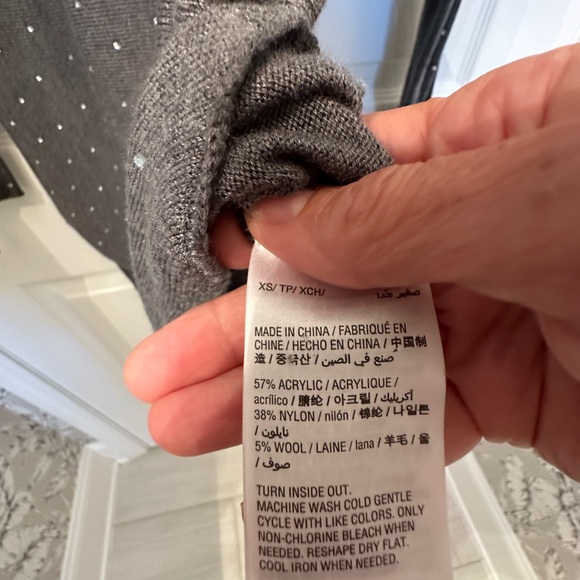 INC LONG SLEEVE EMBELLISHED
SPARKLE HI LOW JEWEL NECK SWEATER. - Picture 6 of 7